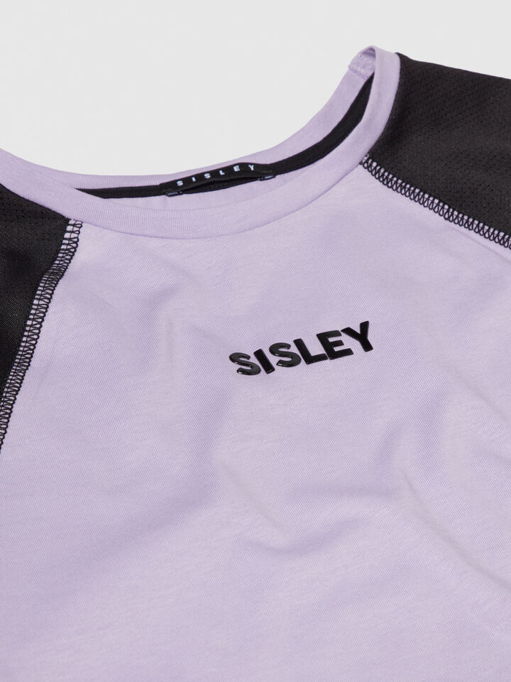 Sporty t-shirt with logo - girls' short sleeve t-shirts - Lilac | Sisley Young image number 2